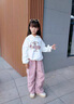 FNJ KIDS女童套裝春秋2025新款洋氣中大童衛衣工裝褲兒童休閑兩件套 粉色套裝 150 （建議身高140-150cm） 曬單實(shí)拍圖