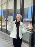 艾萊依（ERAL）羽絨服女柔美毛球短款羽絨服冬季甜美狐貍毛東方簡(jiǎn)奢風(fēng)外套 冰清藍 S 155【建議80-110斤】 曬單實(shí)拍圖