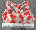 Calvin Klein內(nèi)衣【七夕禮物】女士無鋼圈ck輕運動工字美背背心式文胸QP2856O FVC-白色桃心 L 曬單實拍圖