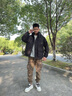 鴨鴨【王一博同款】羽絨服男士裝冬季加厚短款連帽工裝保暖外套上衣服 淺翠綠色 XL /180 曬單實(shí)拍圖