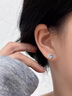 戚小米S999足銀貓眼星月耳釘女小眾設計感耳環(huán)藍色新款淑女輕奢耳飾品 S999足銀星月耳釘【2只價(jià)】 曬單實(shí)拍圖