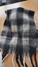 目丸新款高級感圍巾女秋冬季韓國復古格子披肩加厚休閑百搭保暖圍脖女 茶墨黑 曬單實(shí)拍圖