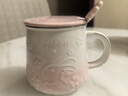 茶花谷杯子陶瓷帶蓋帶勺子馬克杯家用女辦公室水杯情侶咖啡早餐牛奶杯男 淺粉/升級版【櫻花勺+描金+蓋】 曬單實(shí)拍圖