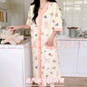 眺德高帶胸墊月子服孕婦裙女側開(kāi)口待產(chǎn)裙產(chǎn)后喂奶睡衣秋季可外穿家居服 XL【120-140斤】 曬單實(shí)拍圖