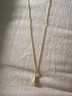 oein金店同款沙金色99拉絲水滴項(xiàng)鏈新中式復(fù)古愛心鎖骨鏈高級(jí)感送女友 【拉絲水滴項(xiàng)鏈黃金色】禮盒裝 曬單實(shí)拍圖