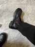 井邁【牛皮】馬丁靴男中幫英倫秋冬款增高黑色高幫皮鞋機車(chē)工裝短靴子 黑色高幫拉鏈【加絨款】 43 碼（=運動(dòng)鞋44） 曬單實(shí)拍圖
