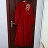 小咔衣濃兒童禮服公主裙小女孩主持人長(cháng)袖鋼琴演出服女童過(guò)年拜年服秋冬季 酒紅色3687長(cháng)款立領(lǐng) 160 曬單實(shí)拍圖