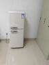 先科復古冰箱家用小型迷你小冰箱雙門(mén)辦公室租房宿舍節能電冰箱家電小冰柜保鮮柜 118升雙門(mén)（象牙白）上冷凍下冷藏 曬單實(shí)拍圖