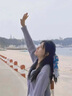 予瑾藍(lán)紫/米白 馬海毛鏤空針織開衫女早春短款顯瘦長袖外套 紫色 S 建議80-90斤 曬單實(shí)拍圖
