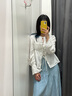 樂(lè )町韓系少女風(fēng)100%棉白色襯衫春季新款正反兩穿內搭上衣 白色(現貨) XS 曬單實(shí)拍圖