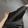 羅蒙（ROMON）醋酸緞面真絲半身裙女夏季褶皺開叉魚尾裙高腰修身垂感a字中長裙 黑色 M 曬單實(shí)拍圖
