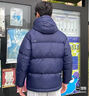 鴨鴨（YAYA）羽絨服男短款連帽面包服2024年新款休閑保暖加厚極寒冬季外套ZL 藍色 L /175 曬單實拍圖