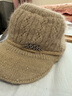 米雪蔻帽子女秋冬季戶(hù)外跑步加絨保暖針織毛線(xiàn)帽時(shí)尚百搭空頂護耳鴨舌帽 卡其色【內里加絨】 均碼有彈性（54-60cm） 曬單實(shí)拍圖