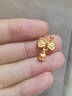 周大生黃金吊墜足金蝴蝶結鈴鐺吊墜精致送女友送老婆生日七夕禮物女 金重約1.3g（贈金色銀鏈） 曬單實(shí)拍圖