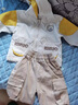 哈羅小黃鴨 HAL.DUCK2025新款男寶寶春秋套裝帥氣潮童裝外套嬰幼兒衣服男童秋裝兩件套 黃色 【外套+褲子】 73 cm 曬單實拍圖