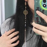 BJYL國風(fēng)超長(cháng)流蘇無(wú)耳洞耳掛女新中式古風(fēng)漢服銅錢(qián)耳環(huán)山鬼花錢(qián)耳飾品 【銀色】山鬼錢(qián)耳掛-單只 曬單實(shí)拍圖