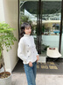 施洛瀾（SINO LOVE）秋冬裝2025年新款女士毛衣女外穿慵懶風半高領(lǐng)加厚上衣針織打底衫 白色 均碼 建議80-135斤 曬單實拍圖