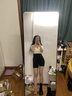 達芙妮（DAPHNE）復古風(fēng)馬丁靴女2025年新款秋冬厚底粗跟短靴彈力靴百搭瘦瘦靴 卡其色【加絨280g】 (跟高6.5厘米) 37 標準碼 曬單實(shí)拍圖