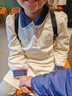 英氏（YEEHOO）女童連衣裙兒童公主裙中大童裝洋裝學(xué)院風(fēng)休閑時(shí)尚秋裝  米白 140 曬單實(shí)拍圖