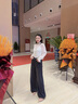 歌力思（ELLASSAY）2025春夏新款輕柔慵懶優(yōu)雅法式荷葉領(lǐng)兩件式襯衫女EWD361C00800 珠光白 S 曬單實拍圖
