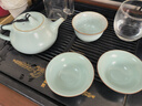 尋汝汝窯茶壺單壺大容量大號(hào)陶瓷泡茶壺汝瓷功夫茶具石瓢壺高檔天青色 石瓢壺330ml+2個(gè)斗笠80ml 曬單實(shí)拍圖