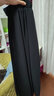 啄木鳥(niǎo)褲裙夏天女冰絲休閑褲薄闊腿大擺超仙高腰褲顯瘦裙褲長(cháng)垂墜感季九 黑色 M 80斤-100斤 曬單實(shí)拍圖