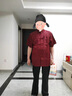 恒源祥【價(jià)】真絲中國風(fēng)桑蠶絲中老年人香云紗唐裝男士短袖套裝襯衣大碼 F2881酒紅 L 175 曬單實(shí)拍圖