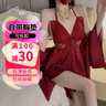 瑰若新款情趣內(nèi)衣女夫妻刺激高檔蝴蝶結(jié)套裝聚攏性感睡衣大碼高端睡裙 【套裝】【睡裙+外袍】棗紅-蝶影精靈 M(80-105斤） 曬單實(shí)拍圖