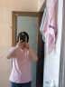 红蜻蜓 时尚气质百搭粉色短袖女T恤春夏新款立体花朵刺绣装饰女士体恤 短袖粉红色 L 实拍图