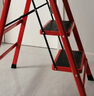 酷敦梯子家用梯鋁合金人字梯加厚折疊梯子室內多功能樓梯登高小梯子 紅色加厚四步梯升級卡扣 曬單實(shí)拍圖
