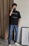 安初夏牛仔褲男士夏季新薄款褲子男褲修身寬松小腳休閑褲男生青少年長(cháng)褲 9019-12B深藍色+9019-12B淺藍色 31 (2尺4建議125-135斤) 曬單實(shí)拍圖
