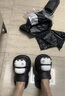 霧綃發(fā)光拖鞋女夏季小熊洞洞鞋厚底發(fā)光包頭半拖鞋防滑兒童拖鞋 黑色【發(fā)光熊貓】 38 39【適合37/38】 曬單實拍圖