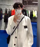安初夏休閑西服套裝男士外套春秋季炸街小西裝男韓版一套衣服男裝三件套 白色三件套 L 曬單實(shí)拍圖