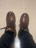 DDeiet男馬丁靴新款秋冬季復古英倫風(fēng)高幫工裝鞋加絨棉靴休閑中幫高皮鞋 紅棕色【加絨款】 42 【標準運動(dòng)鞋碼】 曬單實(shí)拍圖