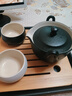 南山先生 黑陶快客杯一壺兩杯便攜式旅行茶具竹制茶盤日式陶瓷功夫茶具 漢禪一壺二杯＋茶盤＋布袋 5件 曬單實拍圖