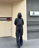 GUUKA TECH古由卡休閑背帶褲女連體夏寬松上衣小個(gè)子直筒九分長褲子時(shí)尚氣質(zhì) 黑色 S 曬單實(shí)拍圖
