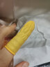 乳膠手指套卷邊耐磨防靜電子廠(chǎng)勞保美容美甲防水防痛防滑無(wú)粉塵干裂干活用一次性護(hù)手指套 米黃色防靜電手指套 100克（約130個(gè)） 曬單實(shí)拍圖