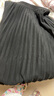 皮爾卡丹（pierre cardin）毛呢百褶長(cháng)裙高腰加厚冬季垂感半身裙冬裙大擺裙厚秋冬女2026新款 黑色 均碼 曬單實(shí)拍圖