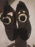 足行健（Breath Walker）運(yùn)動(dòng)鞋青中年飛織網(wǎng)面透氣休閑百搭情侶款休閑鞋子 黑/金色 36 曬單實(shí)拍圖