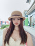 云見(jiàn)森知優(yōu)雅有型卷邊小禮帽女夏天淑女遮陽(yáng)帽子韓版潮草編漁夫帽出游草帽 卡其-卷邊小禮帽 曬單實(shí)拍圖
