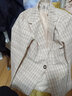 皮爾卡丹（pierre cardin）春秋款小西裝西服小香風(fēng)格子短外套女春裝上衣女裝23新款潮洋氣職 卡其色 時(shí)尚摩登 XL 建議體重100斤-115斤 曬單實(shí)拍圖
