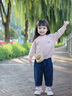 幼歌（YOUGE）嬰幼兒元?dú)饪ㄍㄌ最^毛衣可愛(ài)動(dòng)物繡花標(biāo)綿軟舒適長(zhǎng)袖潮 煙灰粉 90 cm 曬單實(shí)拍圖