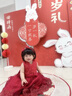 Badoubadou女童禮服裙公主裙女孩周歲生日女寶寶抓周連衣裙高端歲宴背心裙子 酒紅色+皇冠 80 曬單實(shí)拍圖
