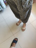 蜘蛛王女鞋2025年夏季新款真皮涼鞋女士平底防滑百搭中年軟底舒適媽媽鞋 米白色【頭層牛皮】 38 (240mm) 曬單實(shí)拍圖