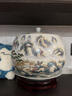 景鑫景德鎮陶瓷器鴻運當頭聚寶盆家居客廳玄關(guān)裝飾品辦公室桌面大擺件 （高24cm）富江春韻【帶蓋】底座 曬單實(shí)拍圖