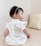 嘉貝艾爾嬰兒衣服夏裝新中式女寶寶連體衣新生兒哈衣公主滿(mǎn)月百天包屁衣 白色 尺碼66建議身高59-66cm 曬單實(shí)拍圖