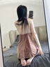 萱絲莎品牌性感睡衣女火辣款秋冬季絲絨帶胸墊吊帶睡裙女短裙誘惑睡袍 豆沙粉（帶胸墊）絲絨款  M 80-110斤 曬單實(shí)拍圖