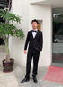 羅蒙西服套裝男士免燙抗皺修身商務(wù)修身正裝西服四件套外套上衣服男裝 二扣黑色西服+西褲+大禮包 XL 曬單實(shí)拍圖
