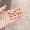 瑞諾黃金桃心耳鉤女士新款999足金拉絲愛心耳環(huán)耳飾情人節(jié)禮物送女友 禮盒包裝 曬單實拍圖