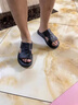 啄木鳥真皮拖鞋男潮流室外夏季外穿韓版防滑耐磨涼拖男士沙灘一字拖潮 KD195黑色 42 曬單實(shí)拍圖